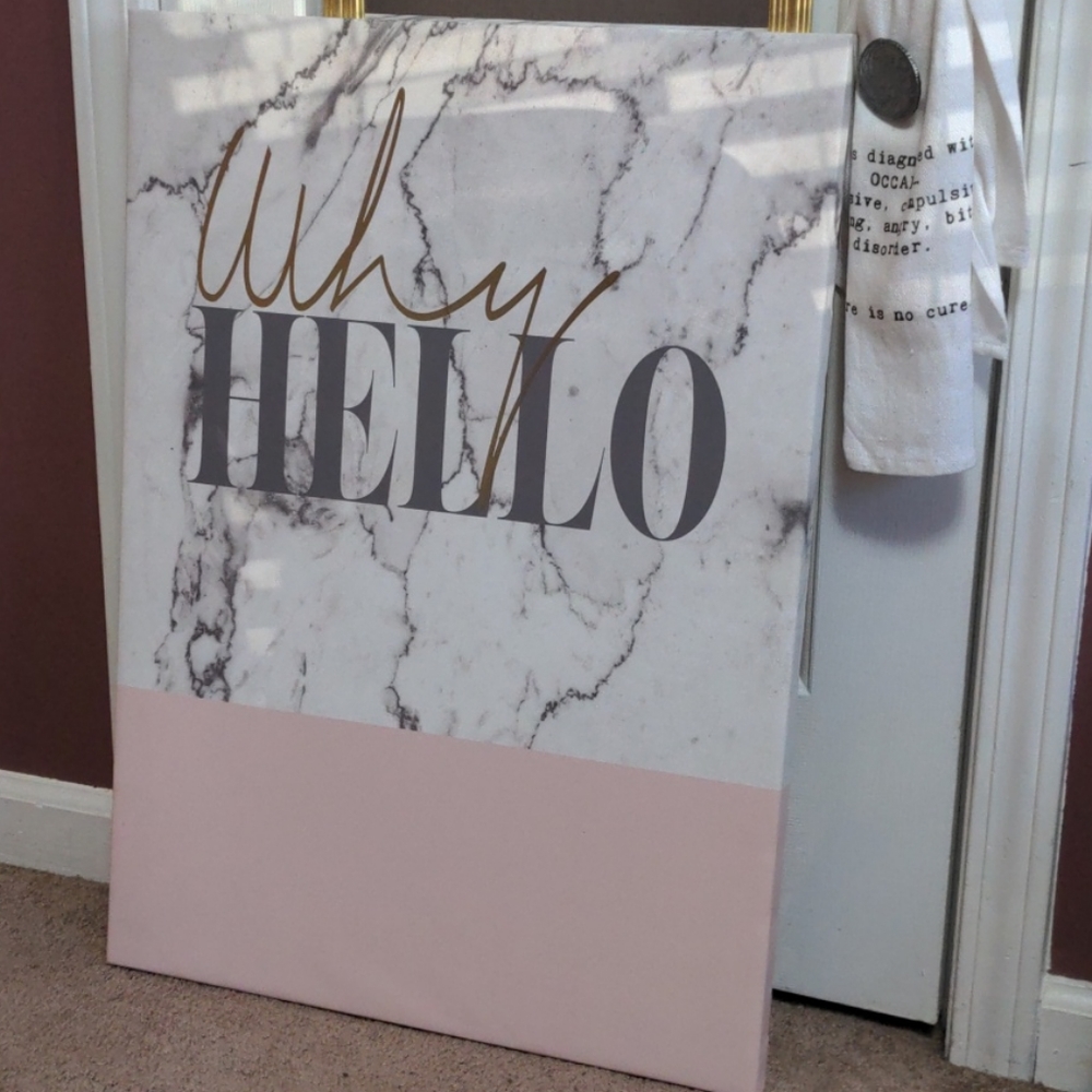Marble & Pink wall canvas